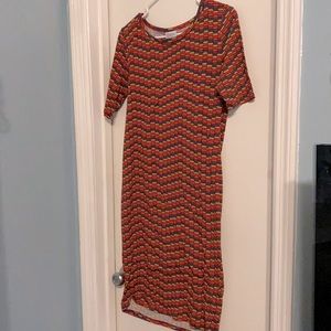 Multicolored 70s Patterned Dress